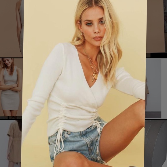 NWT Verge Girl The Edit Ruched Knit Top - Picture 1 of 6